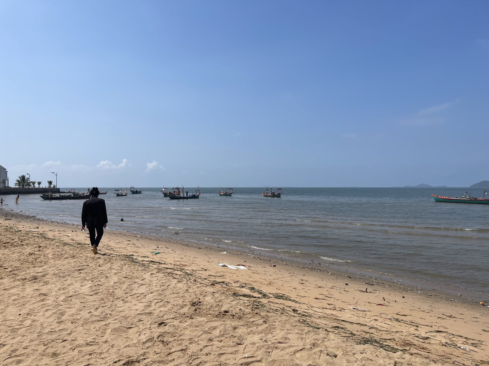 Kep beach fishing boats