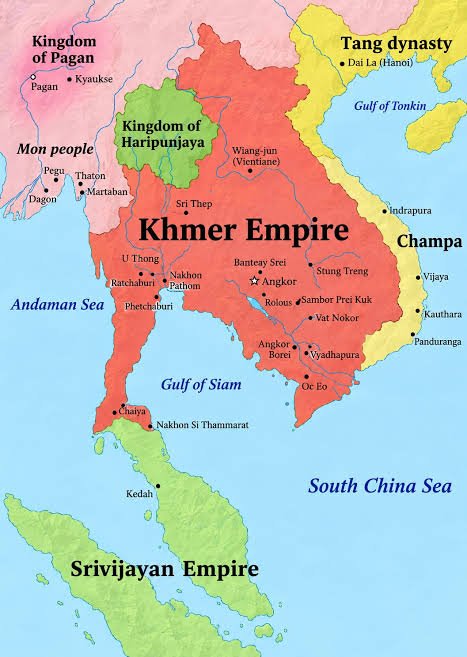 Khmer Empire historical map